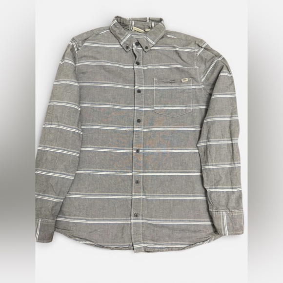 Vans Other - Vans Men’s Striped Button Down Shirt Medium Gray Blue Long Sleeve